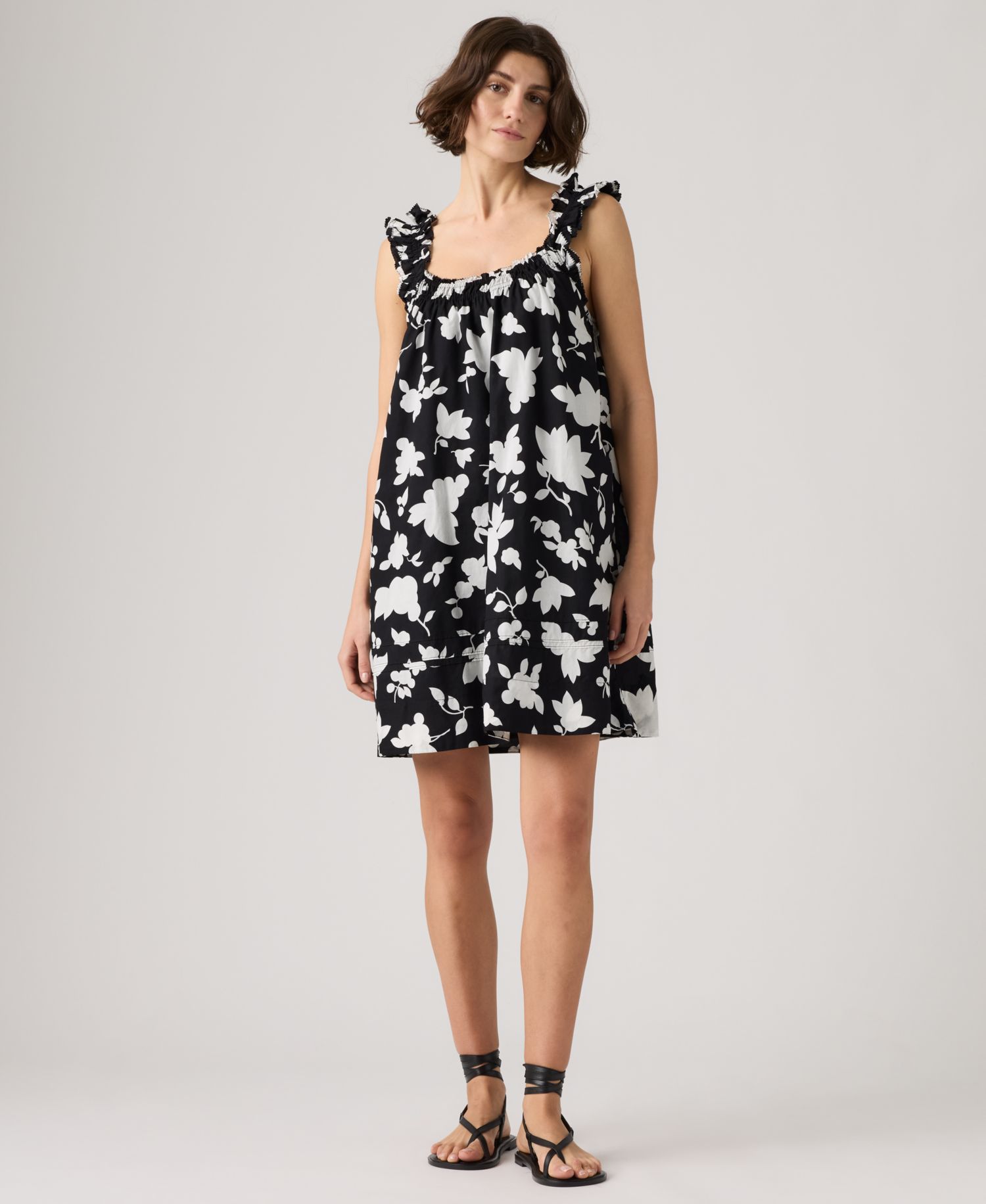 Premium Women's Meg Printed Sleeveless Cotton Mini Dress