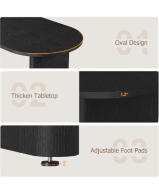 Dining Table for 4-6 People, Circle Kitchen Table with Cross Base, Farmhouse Wood Dinner Table for Apartment, Walnut Brown