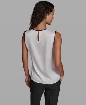 Women's Woven Crew Neck Top