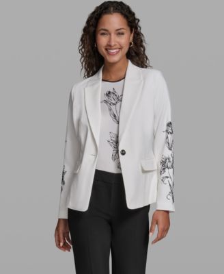Women's Floral Arm Detail Cropped Jacket