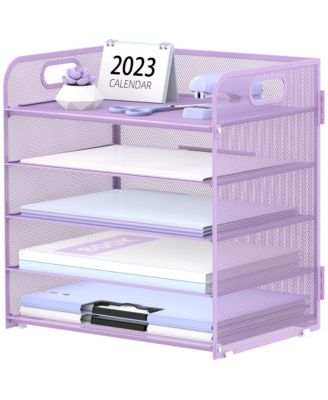 5-Tier Mesh Letter Tray Desk Organizer