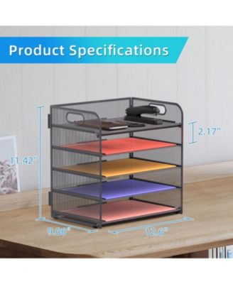 5-Tier Mesh Letter Tray Desk Organizer