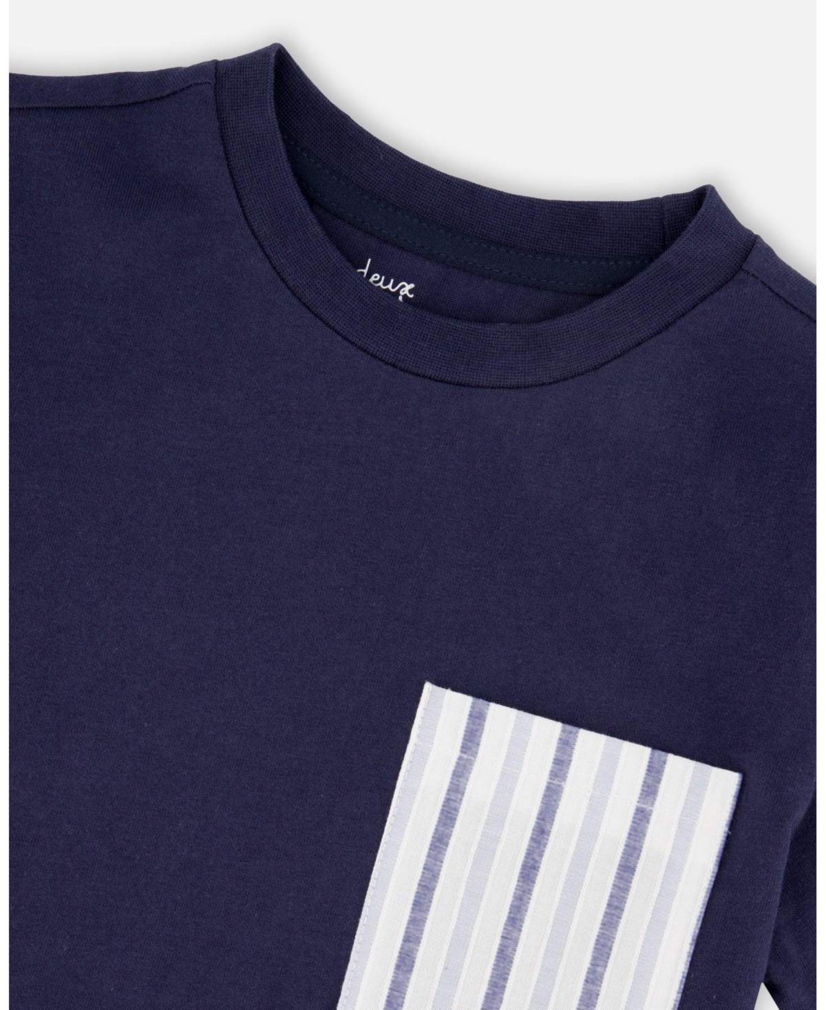 Deux par Deux Little Boys Jersey T-Shirt with Chest Pocket
