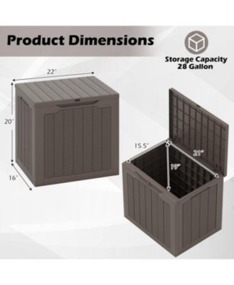 Outdoor Storage Box 25 Gallon Deck Box with Lockable Lid and Wicker-woven