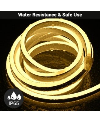 100FT Warm White Neon Rope Lights with 2" Plastic U Channel System 10PCS,Remote Control AC 110V Waterproof Dimmable Cuttable DEL-D1M100W