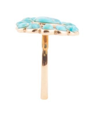 Durango Blue Turquoise Golden Statement Ring