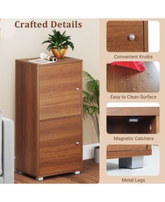 2-Tier Modern Style Nightstand with Drawer and Open Shelf