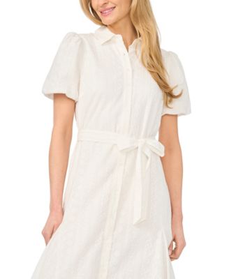 Women's Short-Sleeve Collared Cotton Dress