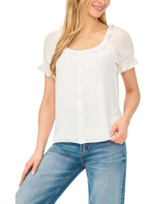 Women's Scoop Neck Short-Sleeve Blouse