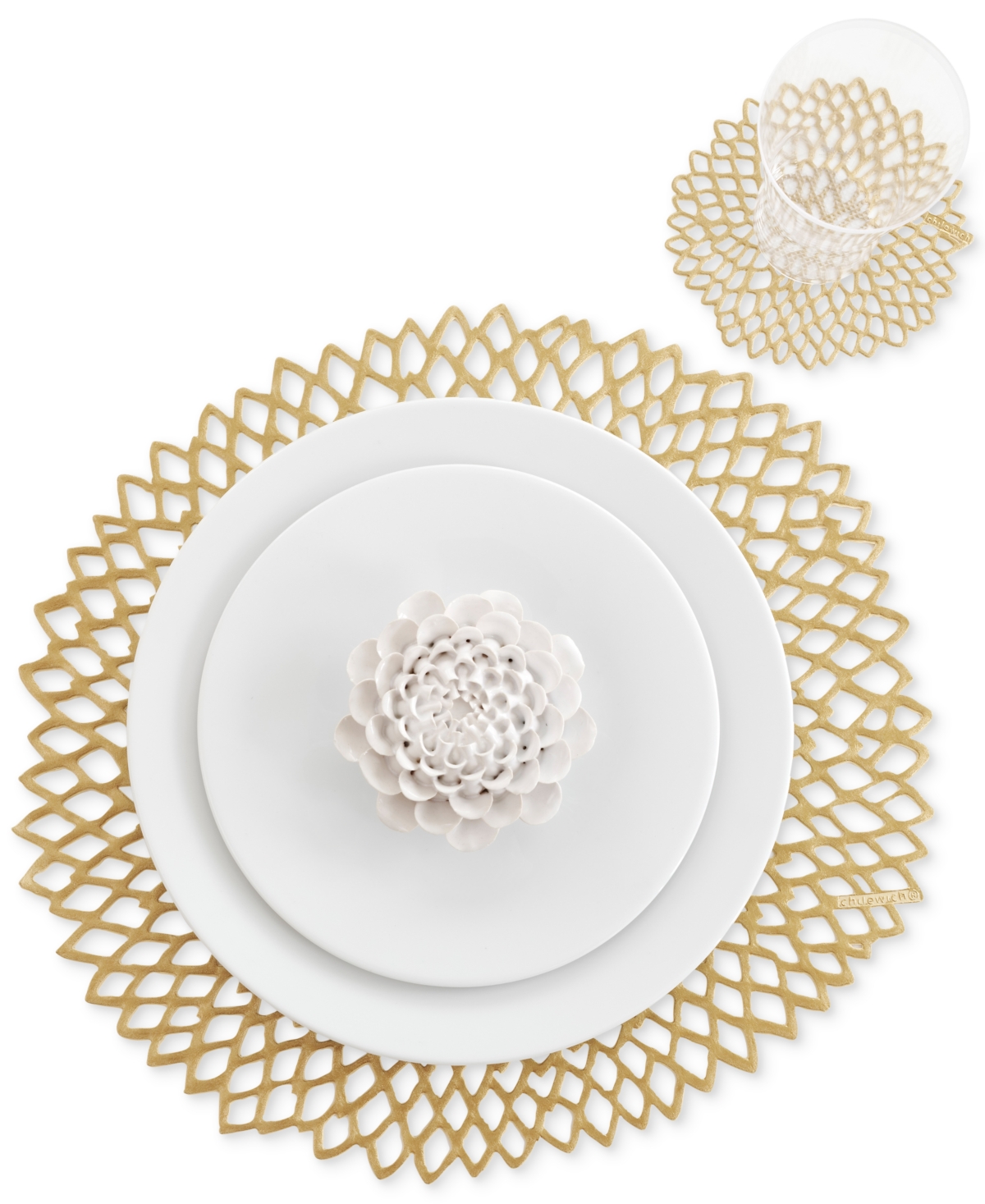 Shop Chilewich Pressed Dahlia Placemat In Champagne