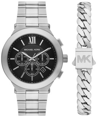 Men's Billie Quartz Chronograph Silver Stainless Steel Watch 44mm