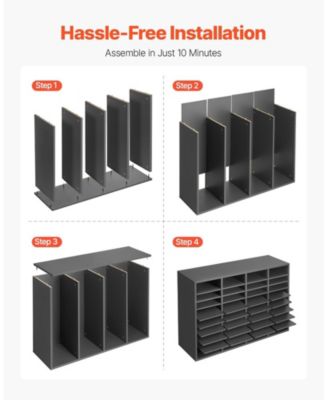 36 Compartment Wooden Literature Organizer Mailbox for Office and Home Storage