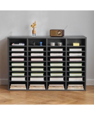 36 Compartment Wooden Literature Organizer Mailbox for Office and Home Storage