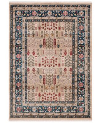 Margaux LRL1297D Beige and Navy 5'1" X 7'6" Area Rug