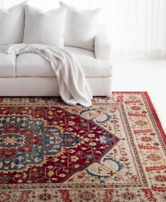 Chloe LRL1221B Beige and Red 8' X 10' Area Rug