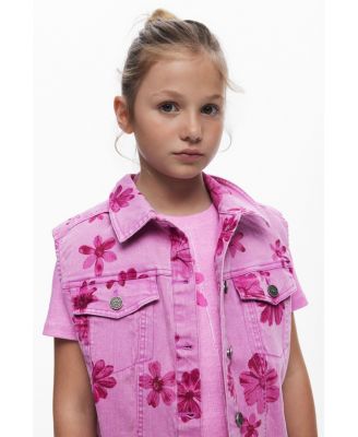 Girls Girls's Denim vest flowers