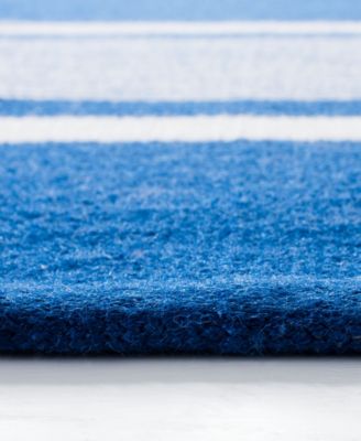 Hanover Stripe LRL2461C Blue 4' X 6' Outdoor Area Rug