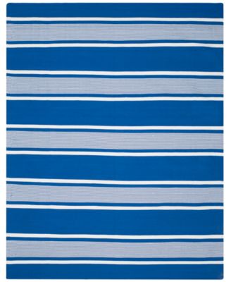 Hanover Stripe LRL2461C Blue 8' X 10' Outdoor Area Rug
