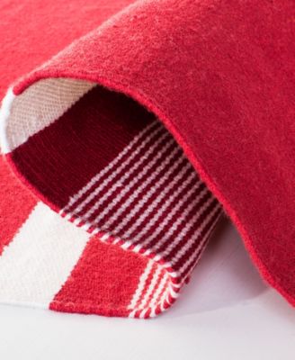 Hanover Stripe LRL2461D Red 8' X 10' Outdoor Area Rug