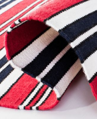 Leopold Stripe LRL2462E Red 5' X 8' Outdoor Area Rug