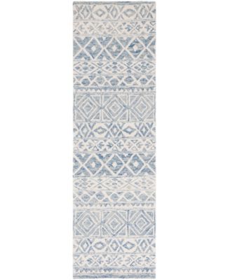 Theresa LRL6650A Ivory and Blue 2'3" X 8' Runner Area Rug