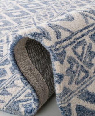 Theresa LRL6650A Ivory and Blue 4' X 6' Area Rug