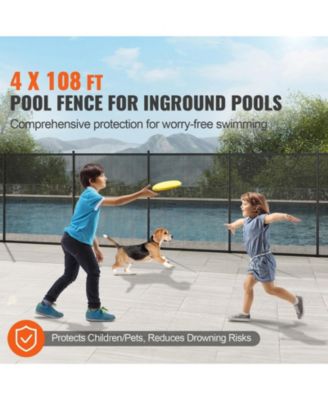 4 x 108 FT Removable Safety Pool Fence With Stainless Steel Legs For DIY Installation