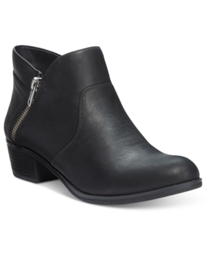 Size 9.5 Medium Womens AR35 Abby Side Zip Short Ankle Boots, Black Smooth