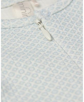 Baby Girls Cotton Knit Zippered Footie with All-Over Abstract Pattern