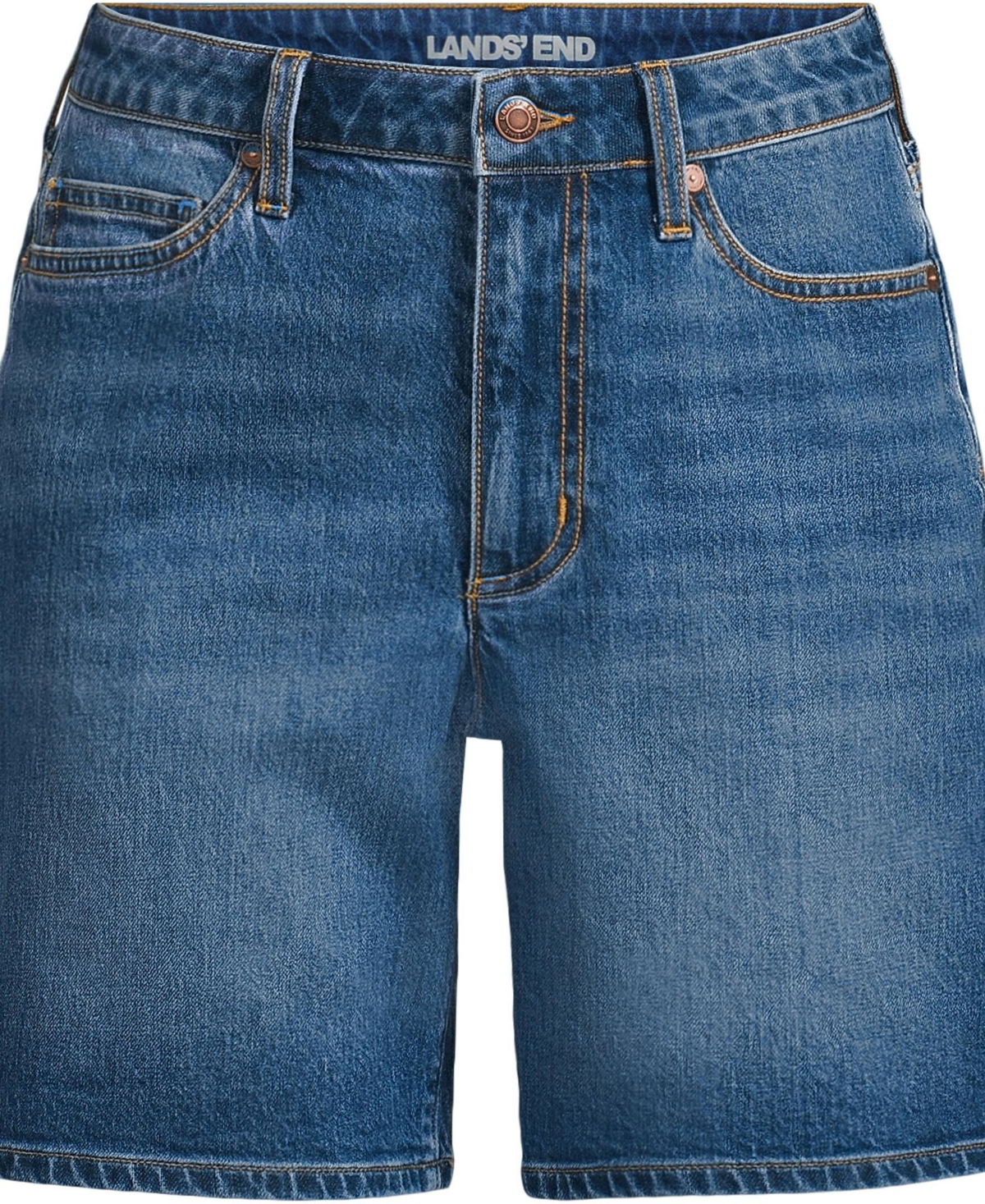 Lands' End Women's Soft Denim Mid Rise 7" Jean Shorts