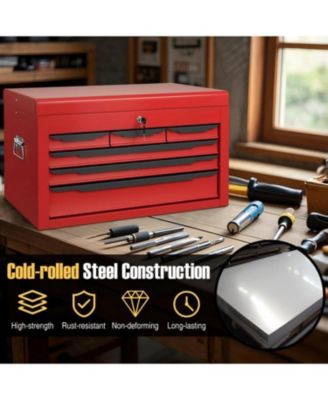 24 Inch Tool Chest Case with 6 Drawers and Top Storage for Garage Repair Shop and Warehouse