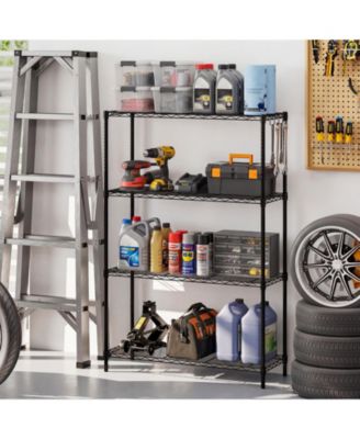 4-Tier Metal Storage Shelving Unit with V-Shaped Wire Rack and 1000 LBS Capacity