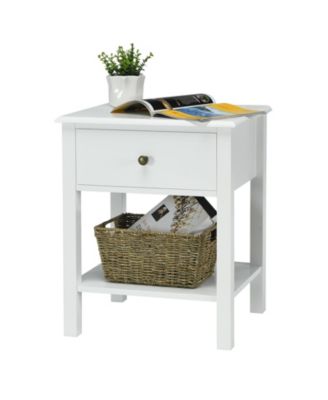Nightstand End Table with Drawer and Shelf