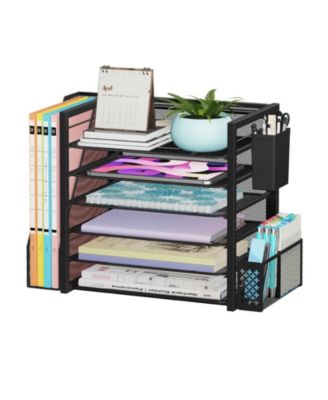 6 Tier Desk File Organizer Letter Tray Pen Holder