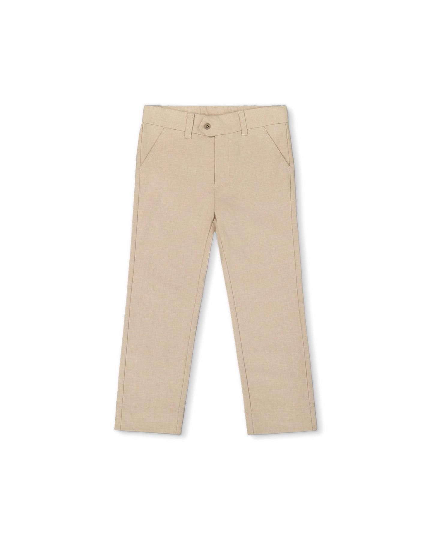 Брюки Deux par Deux Classic Pants для мальчиков, цвет: Бежевый — фото 1
