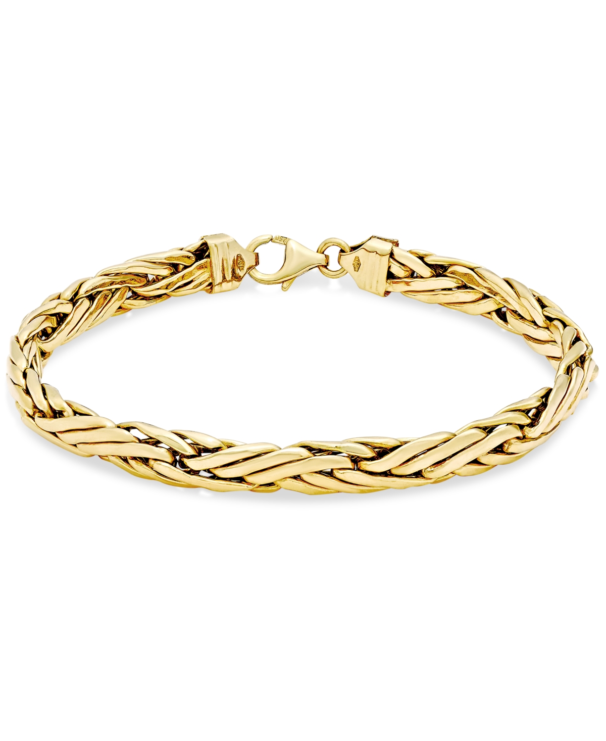 Woven Link Chain Bracelet in 14k Gold - Yellow Gold
