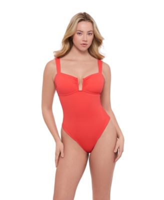 Women's S3 Sculpting Sweetheart U-Wire One-Piece Swimsuit - Coquette Colorblock