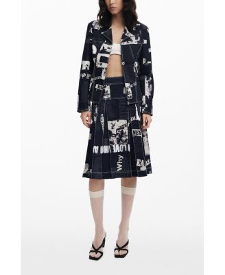 Women's Midi skirt with newspaper pleats