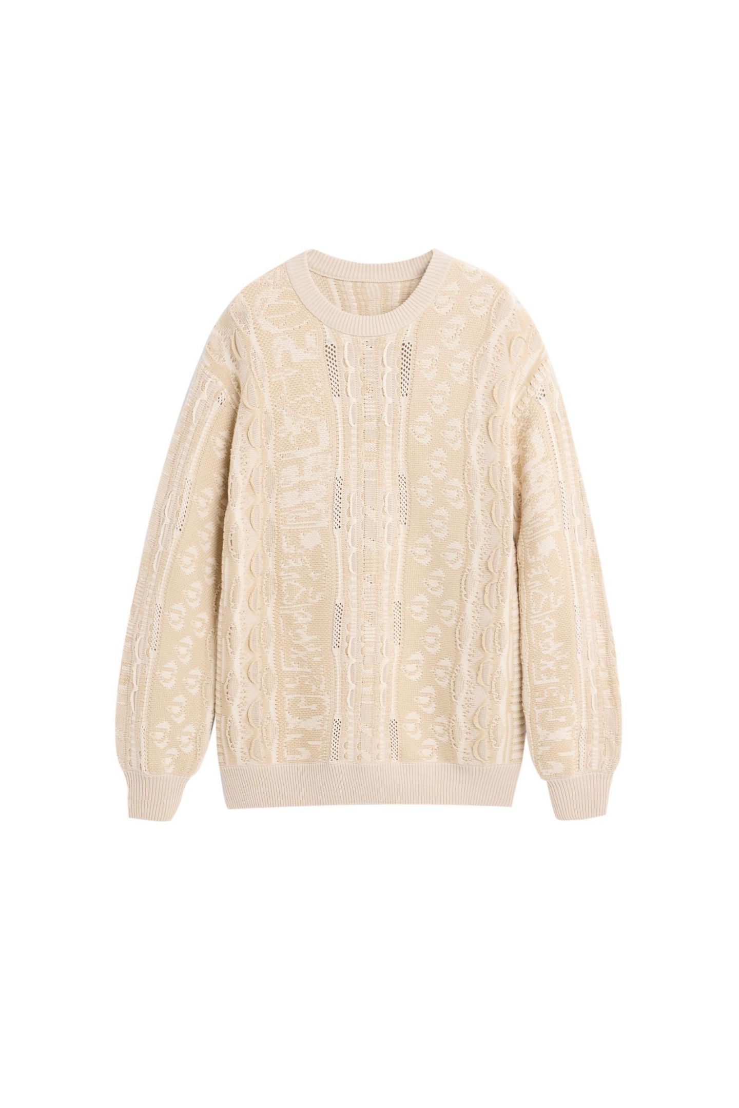 Мужской свитер Desigual Vintage Knit, цвет: Молочный белый — фото 6