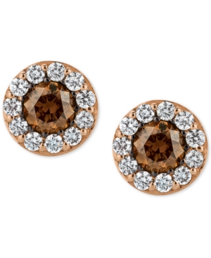 image of Le Vian Chocolatier Diamond Stud Earrings (3/4 ct. t.w.) in 14k Rose Gold