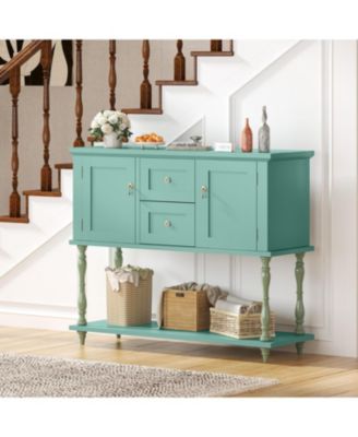 Entryway Table with 2 Drawers, 42" Vintage Console Table with Storage Shelf and 2 Doors, Farmhouse Buffet Sideboard Cabinet for Living Room