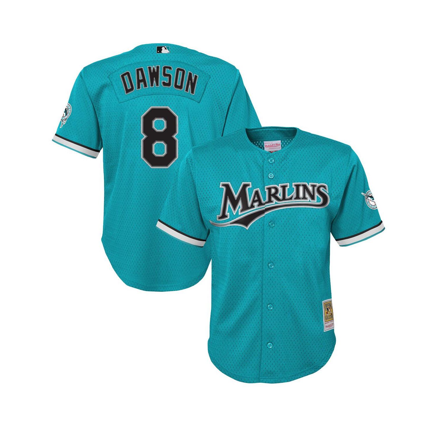 Big Boys and Girls Andre Dawson Teal Florida Marlins Mesh Batting Practice Replica Jersey