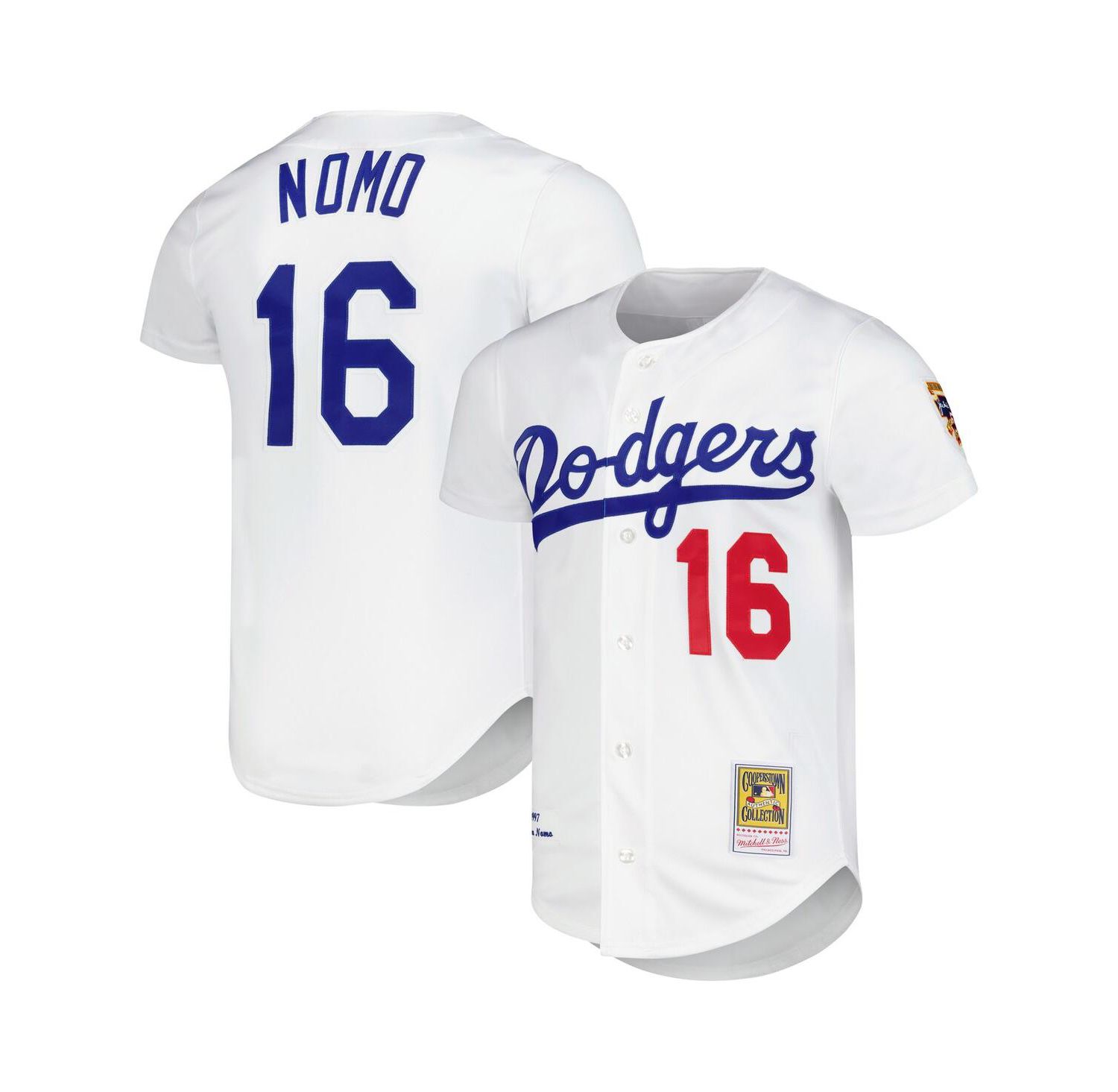 Men's Hideo Nomo White Los Angeles Dodgers Cooperstown Collection Authentic Jersey