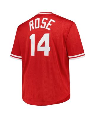 Men's Pete Rose Red Cincinnati Reds 1984 Cooperstown Collection Mesh Pullover Jersey
