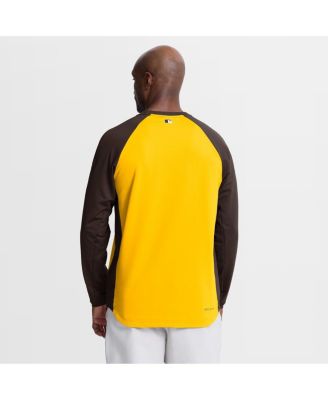 Men's Gold San Diego Padres Authentic Collection Raglan Dri-FIT Sweatshirt