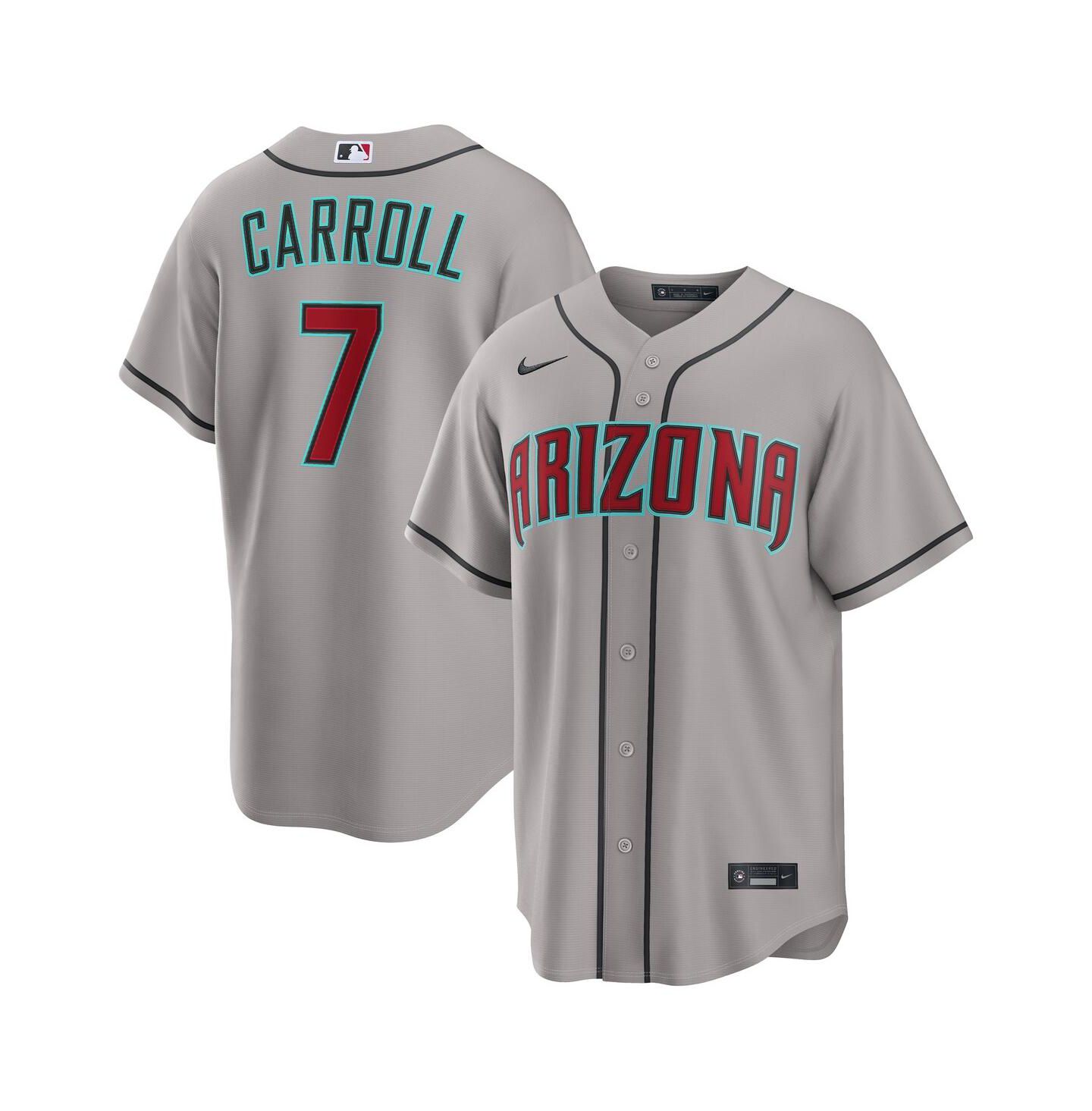 Мужской топ Nike Corbin Carroll Gray Arizona Diamondbacks Road Replica Jersey — фото 1