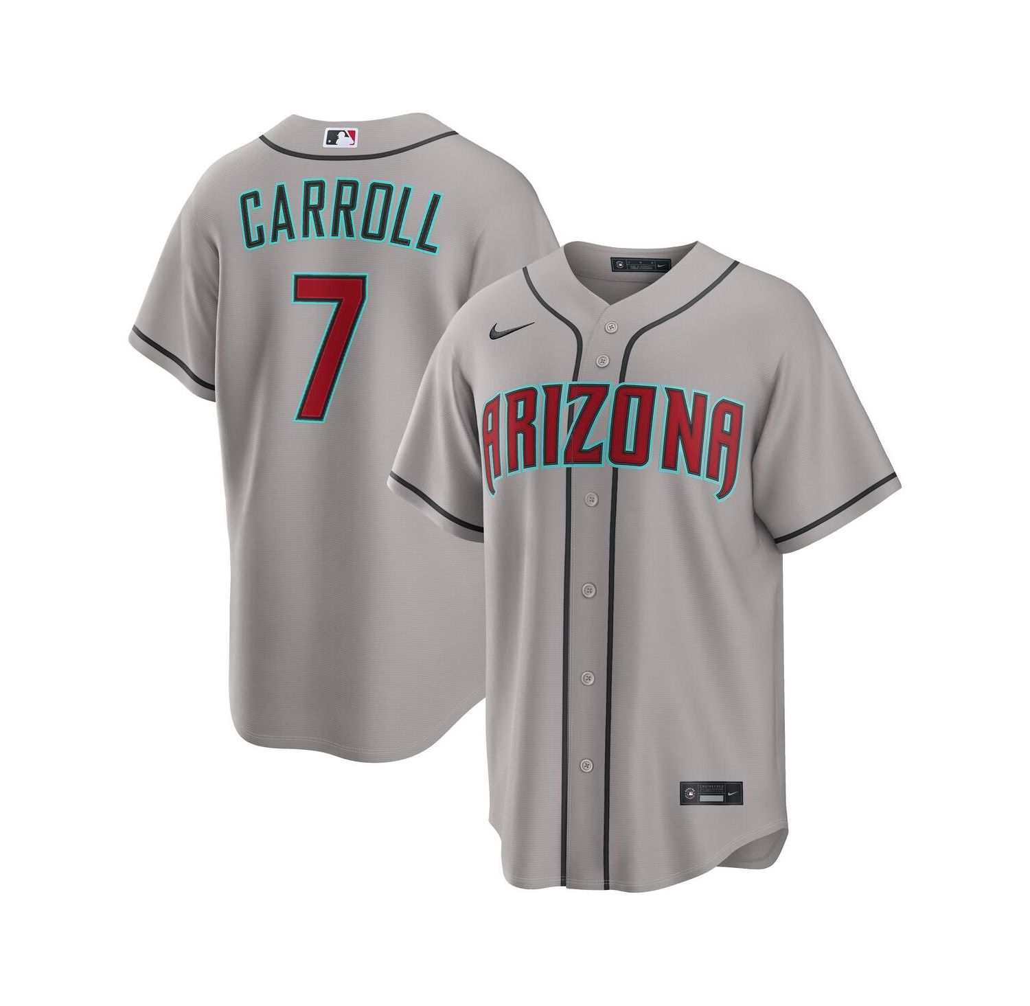 Men's Corbin Carroll Gray Arizona Diamondbacks Road Replica Jersey