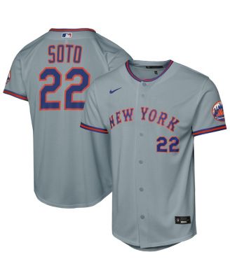 Big Boys and Girls Juan Soto Gray New York Mets Road Stadium Player Jersey
