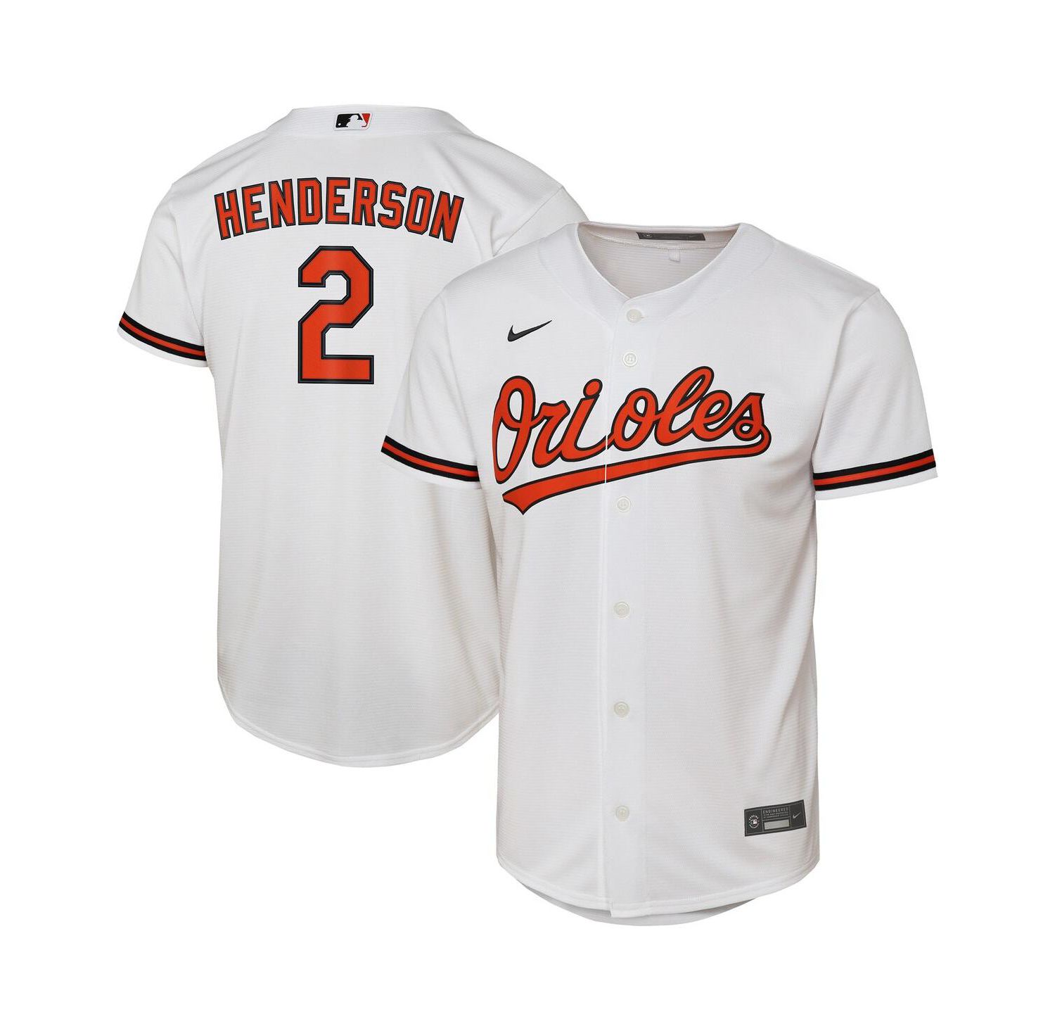 Big Boys and Girls Gunnar Henderson White Baltimore Orioles Home Replica Player Jersey