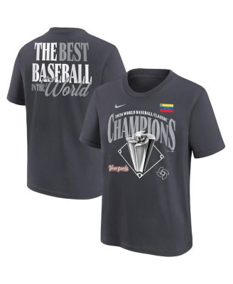 Big Boys and Girls Anthracite Venezuela Baseball 2026 World Baseball Classic Champions Locker Room T-Shirt
